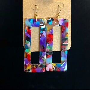 🌸 Colorful Acrylic Dangle Earrings